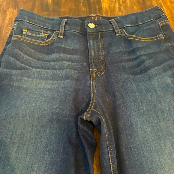 Seven for All Mankind JEN 7 Blue Denim Cropped Wide Leg Jeans! Size 8 - Picture 2 of 13